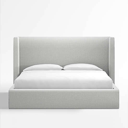 Arden Oyster Grey Upholstered King Bed with 52" Headboard