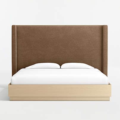 Arden Upholstered King Headboard and Wood Bed