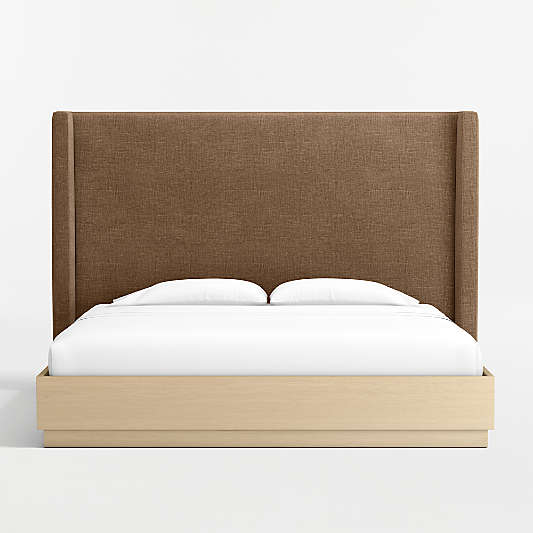 Arden Upholstered King Headboard and Wood Bed