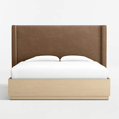 Arden Upholstered King Headboard and Wood Storage Bed