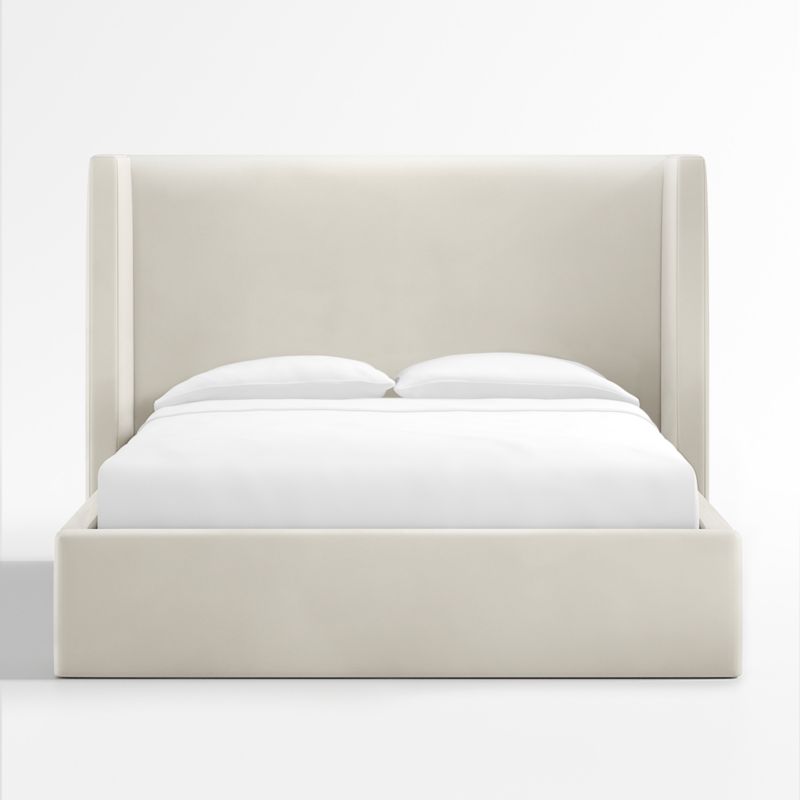 Arden Beige Upholstered Queen Bed with 52" Headboard