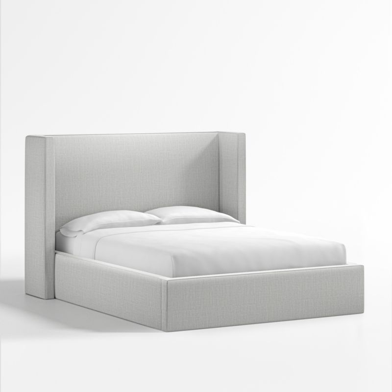 Arden Oyster Grey Upholstered Queen Bed with 52" Headboard