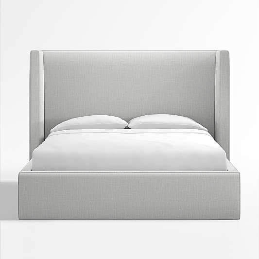 Arden Oyster Grey Upholstered Bed with 52" Headboard