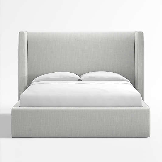 Arden Oyster Grey Upholstered King Bed with 52" Headboard