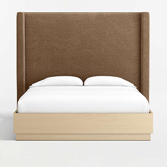 Arden Upholstered Queen Headboard and Wood Bed