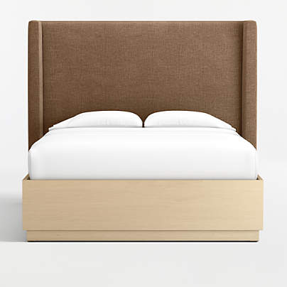 Arden Upholstered Queen Headboard and Wood Storage Bed