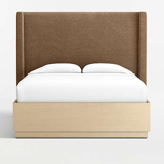 Arden Upholstered Queen Headboard and Wood Storage Bed