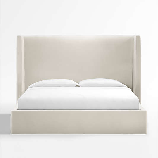 Arden Beige Upholstered King Bed with 60" Headboard