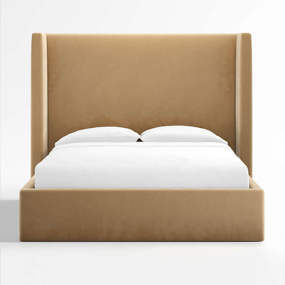 Tall upholstered outlet king bed