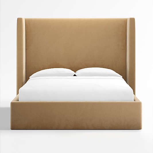 Arden Camel Brown Upholstered Bed with 60" Headboard