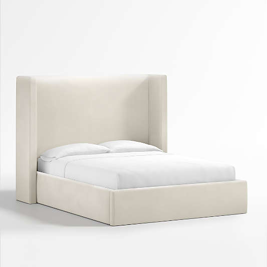 Arden Beige Upholstered Queen Bed with 60" Headboard