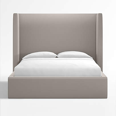 Tall upholstered on sale headboard queen