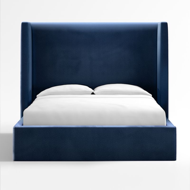 Arden Navy Upholstered Queen Bed with 60" Headboard