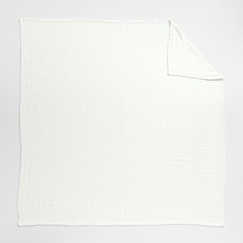 Organic Cotton Gauze Crisp White Full/Queen Bed Blanket