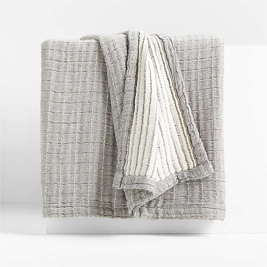 Organic Cotton Gauze Grey Bed Blanket