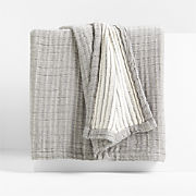 Geo Matelasse Organic Cotton Deep Indigo King Bed Blanket