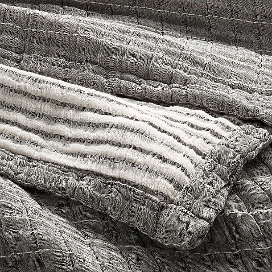 Organic Cotton Gauze Grey Bed Blanket