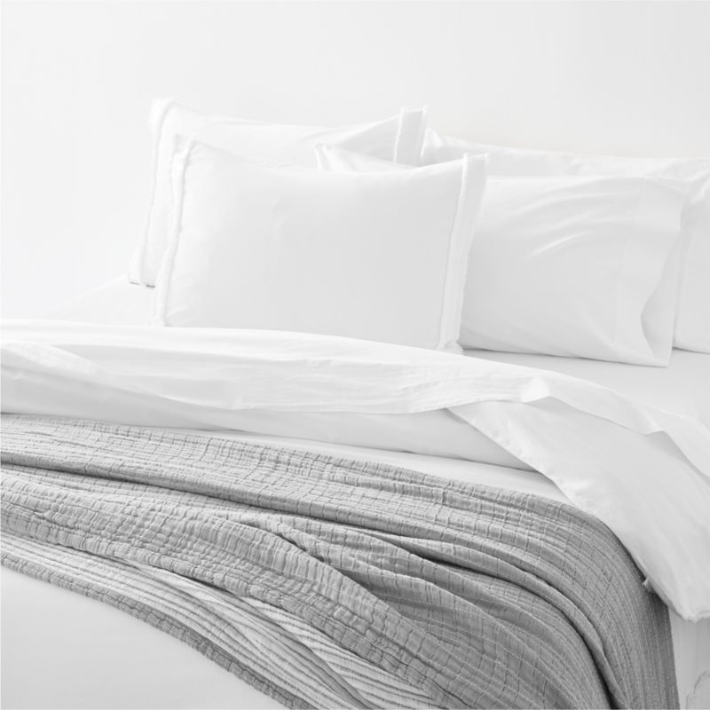 Favorite Washed Organic Cotton White Eyelash Twin/Twin XL Duvet Cover