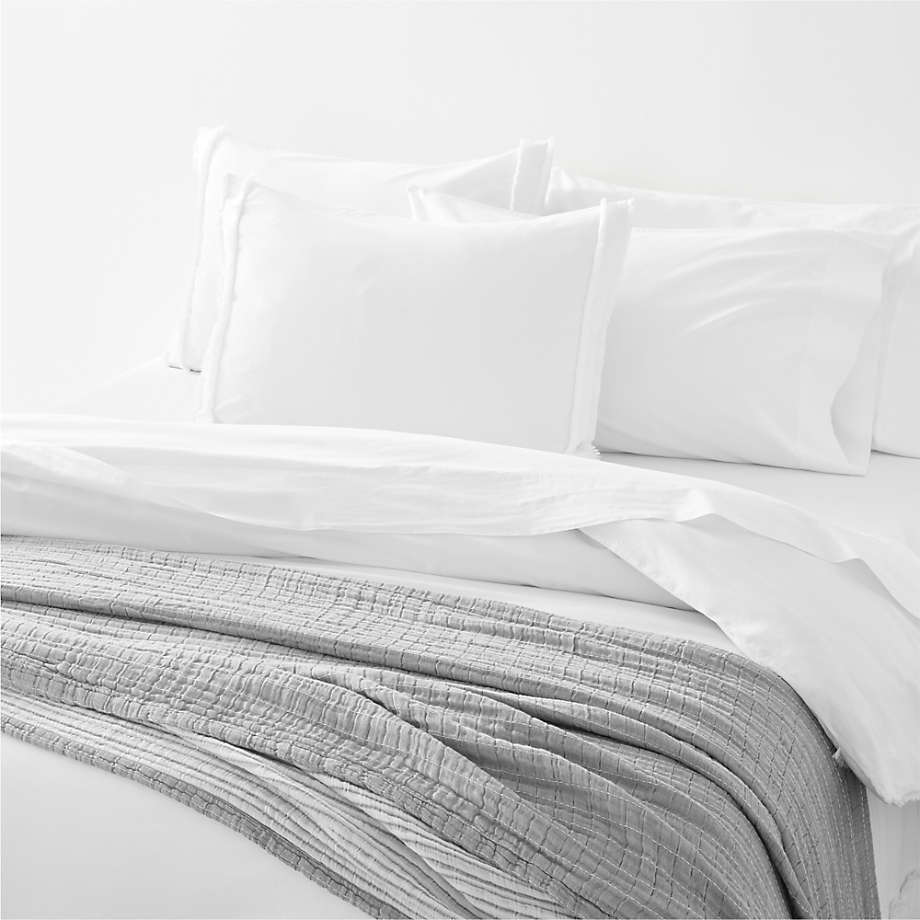 Favorite Washed Organic Cotton White Bed Sheet Sets