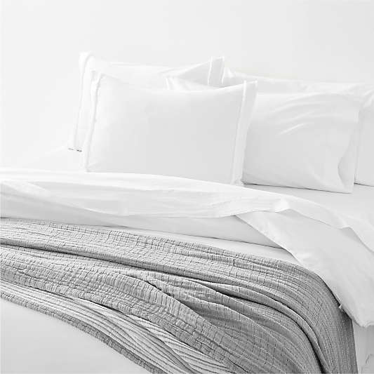 Favorite Washed Organic Cotton White Eyelash Twin/Twin XL Duvet Cover