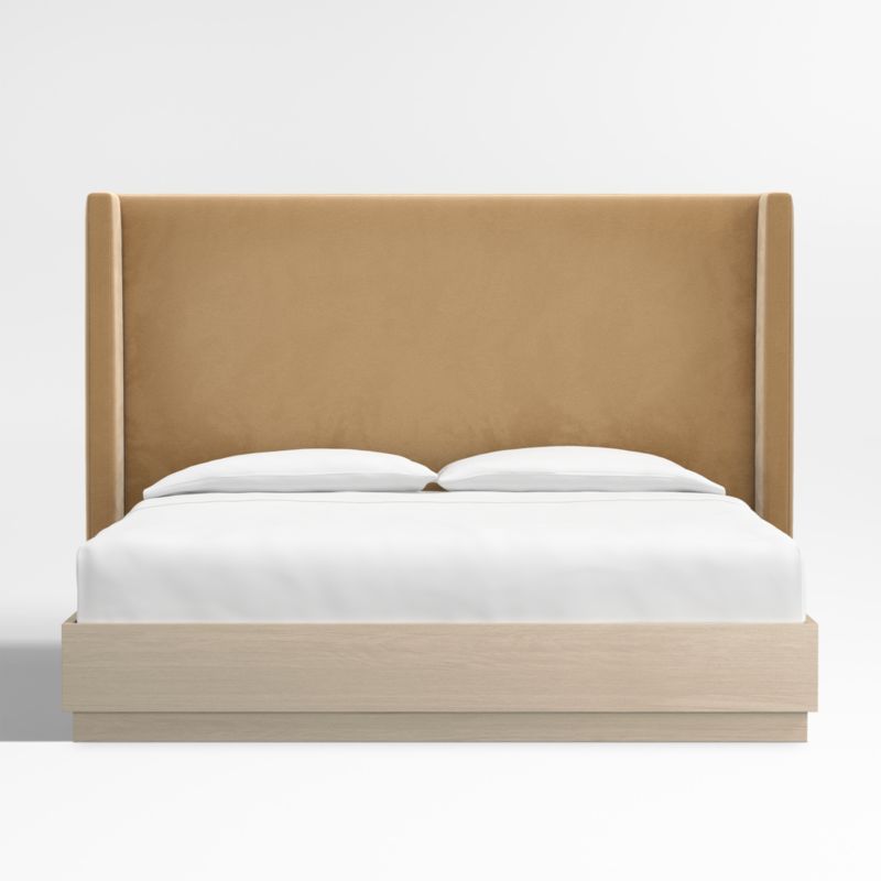 Arden 60" Upholstered King Headboard with Batten Oak Bed Base