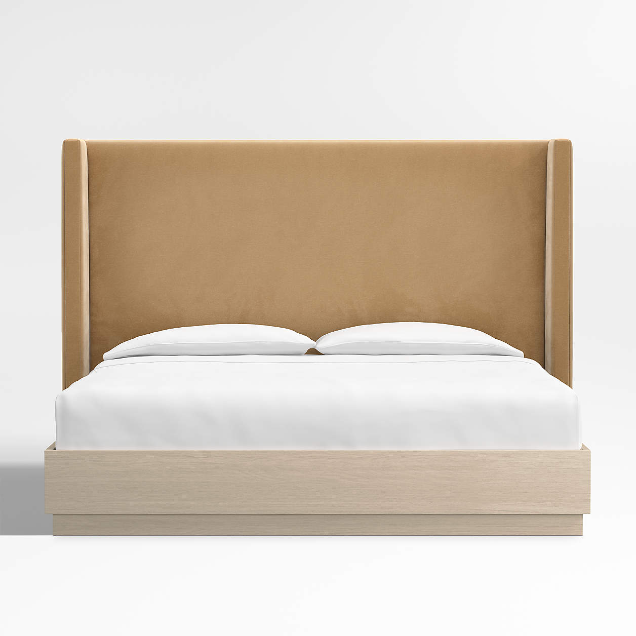 Arden 60" Velvet Camel Brown Upholstered King Headboard with Batten