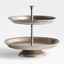 Argento Antique Metal 2-Tier Server + Reviews | Crate & Barrel