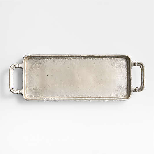 Argento Antique Metal Rectangular Tray with Divided Glass Bowls