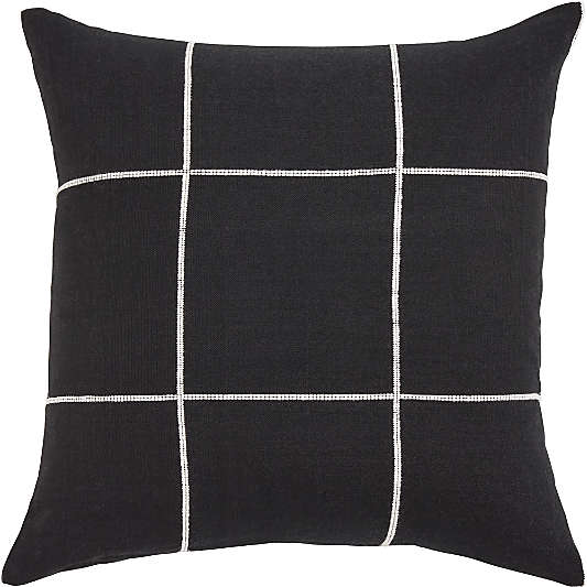 Bolé Road Argo Ethiopian Cotton 20"x20" Onyx Black Throw Pillow with Microfiber Insert