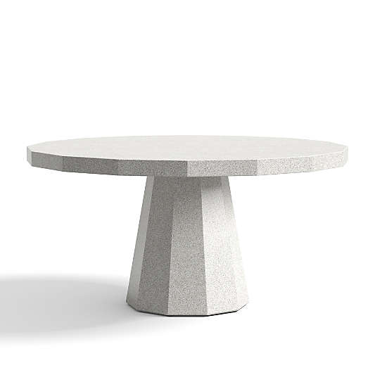 Ari 60" White Concrete and Resin Round Outdoor Pedestal Dining Table