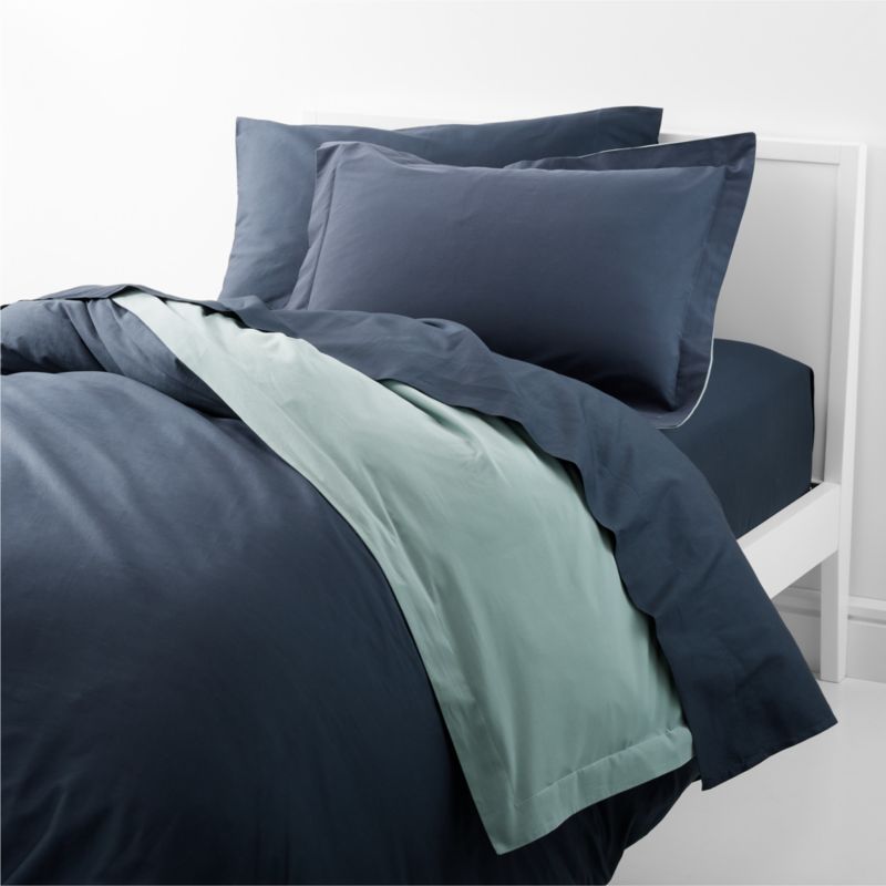 Ari Kids Organic Reversible Brushed Cotton Navy Pillow Sham