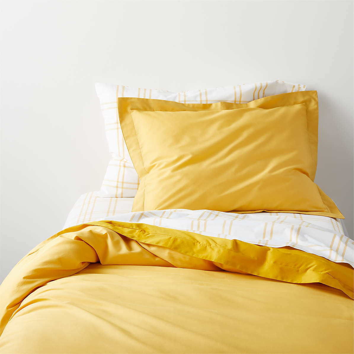 yellow brushed cotton duvet cover