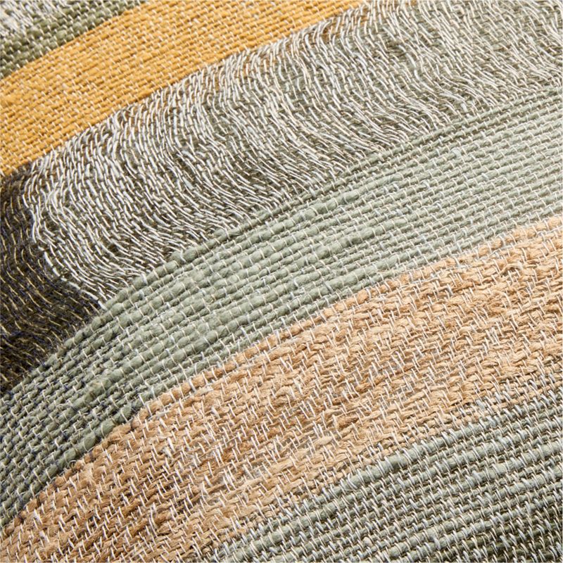 Aria Organic Cotton, Linen and Silk Blend 20"x20" Shadow Sage Green Multi Throw Pillow with Feather Insert - image 3 of 5