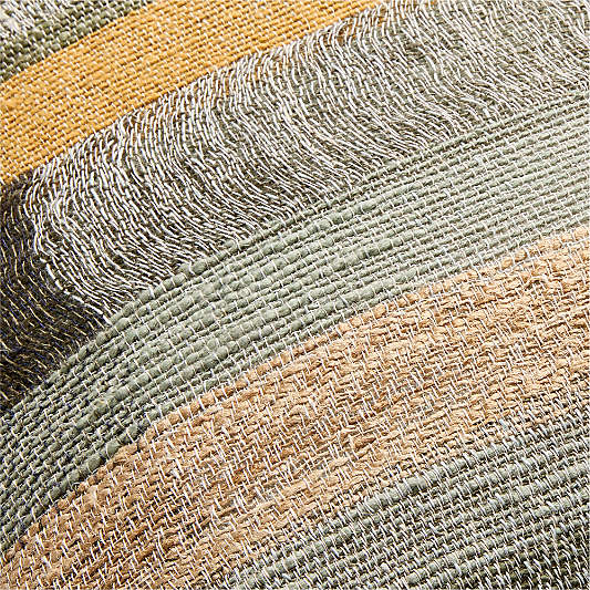 Aria Organic Cotton, Linen and Silk Blend 20"x20" Shadow Sage Green Multi Throw Pillow Cover