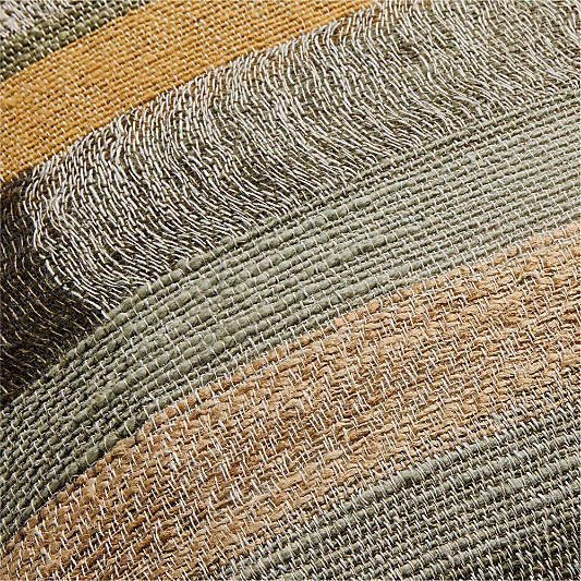 Aria Organic Cotton, Linen and Silk Blend 20"x20" Shadow Sage Green Multi Throw Pillow Cover