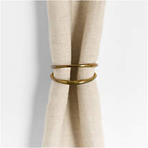 Aria Holiday Gold Napkin Ring + Reviews | Crate & Barrel