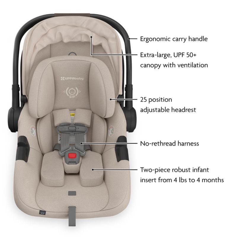UPPAbaby ® Aria V2 Ada Sandstone Melange Infant Car Seat and Base - image 6 of 8