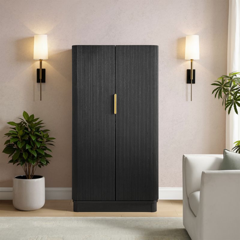 Aria 38" Black Bar Cabinet - image 2 of 8