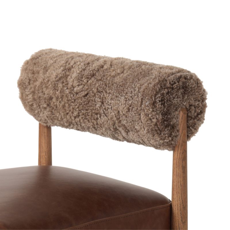 Arielle Shearling Tan Oak Counter Stool - image 6 of 8