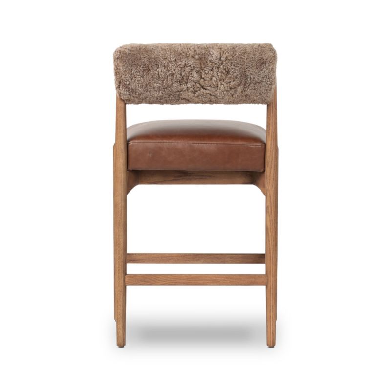 Arielle Shearling Tan Oak Counter Stool - image 5 of 8