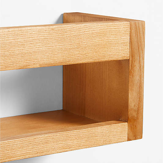 Aries 30" Natural Wood Kids Wall Shelf