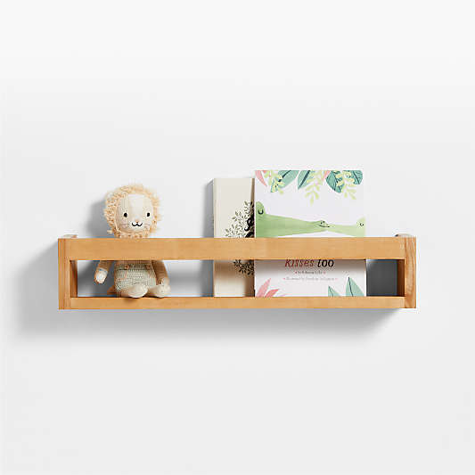 Aries 30" Natural Wood Kids Wall Shelf