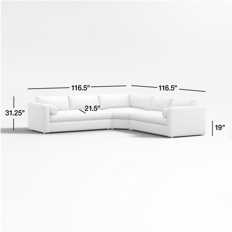 View Aris 3-Piece Wedge Sectional Sofa - image 3 of 7