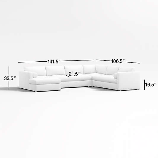 Aris 4-Piece Left-Arm Chaise Sectional Sofa