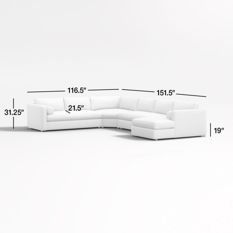 View Aris 4-Piece Right-Arm Chaise Sectional Sofa with Wedge - image 3 of 6