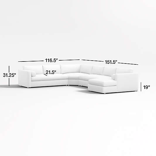 Aris 4-Piece Right-Arm Chaise Sectional Sofa with Wedge