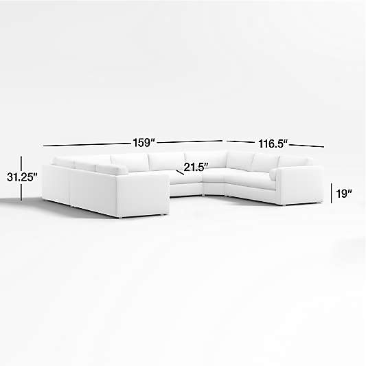 Aris 5-Piece U-Shaped Sectional with Wedges