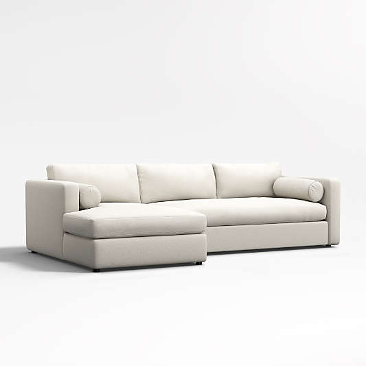 Aris Deep 2-Piece Left-Arm Chaise Sectional Bench Sofa