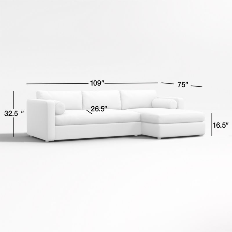 View Aris Deep 2-Piece Left-Arm Chaise Sectional Sofa - image 3 of 7