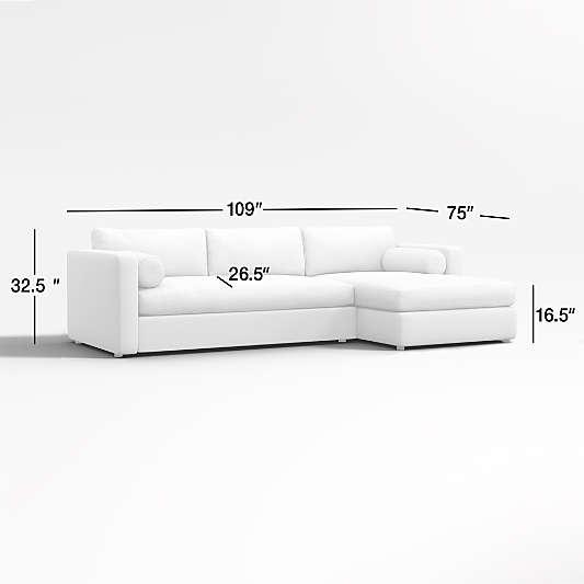 Aris Deep 2-Piece Left-Arm Chaise Sectional Sofa